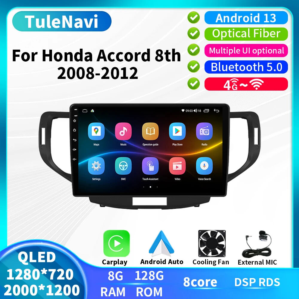 Android for Honda for Accord 8 Euro for Acura TSX 2008-2012 CarPlay Car Radio GPS Player