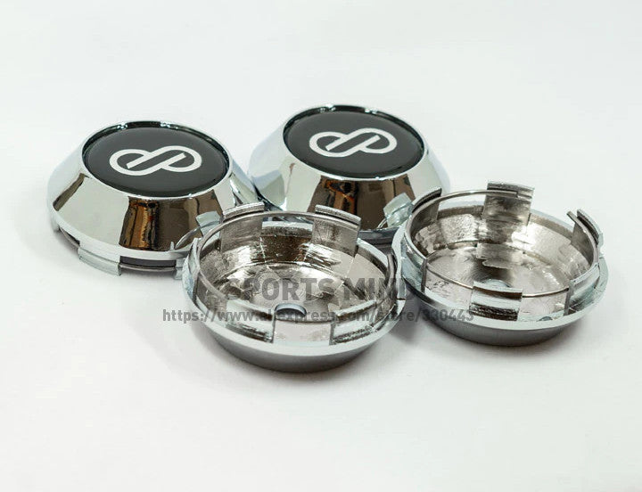 4x68mm Enkei wheel center hubcap rim cap badge silver carbon