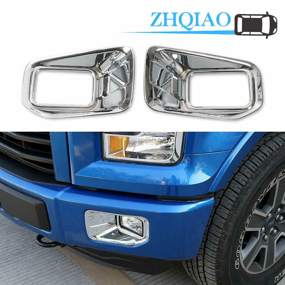 Chrome Car Front Fog Light Lamp Decoration Cover Trim for Ford F150 2015-2019