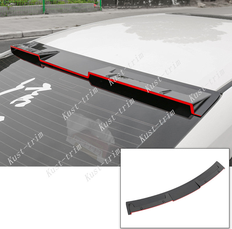for Nissan Sentra 2020-2022 Black+Red Rear Roof Spoiler Tail Wing Bar Cover Trim