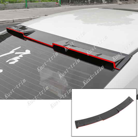 for Nissan Sentra 2020-2022 Black+Red Rear Roof Spoiler Tail Wing Bar Cover Trim