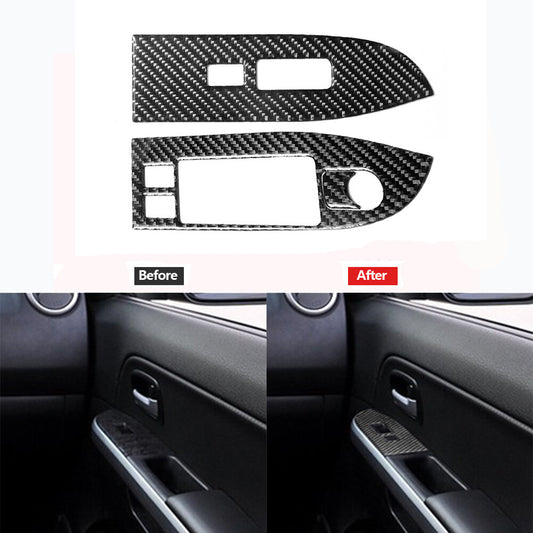 Carbon Fiber Ashtray Gear Shift Panel Cover Trim For Lancer 2008-2015 v