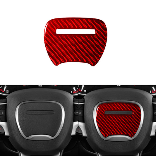 Red Carbon Fiber Steering Wheel Middle Cover Trim for Dodge Durango 2014-2020