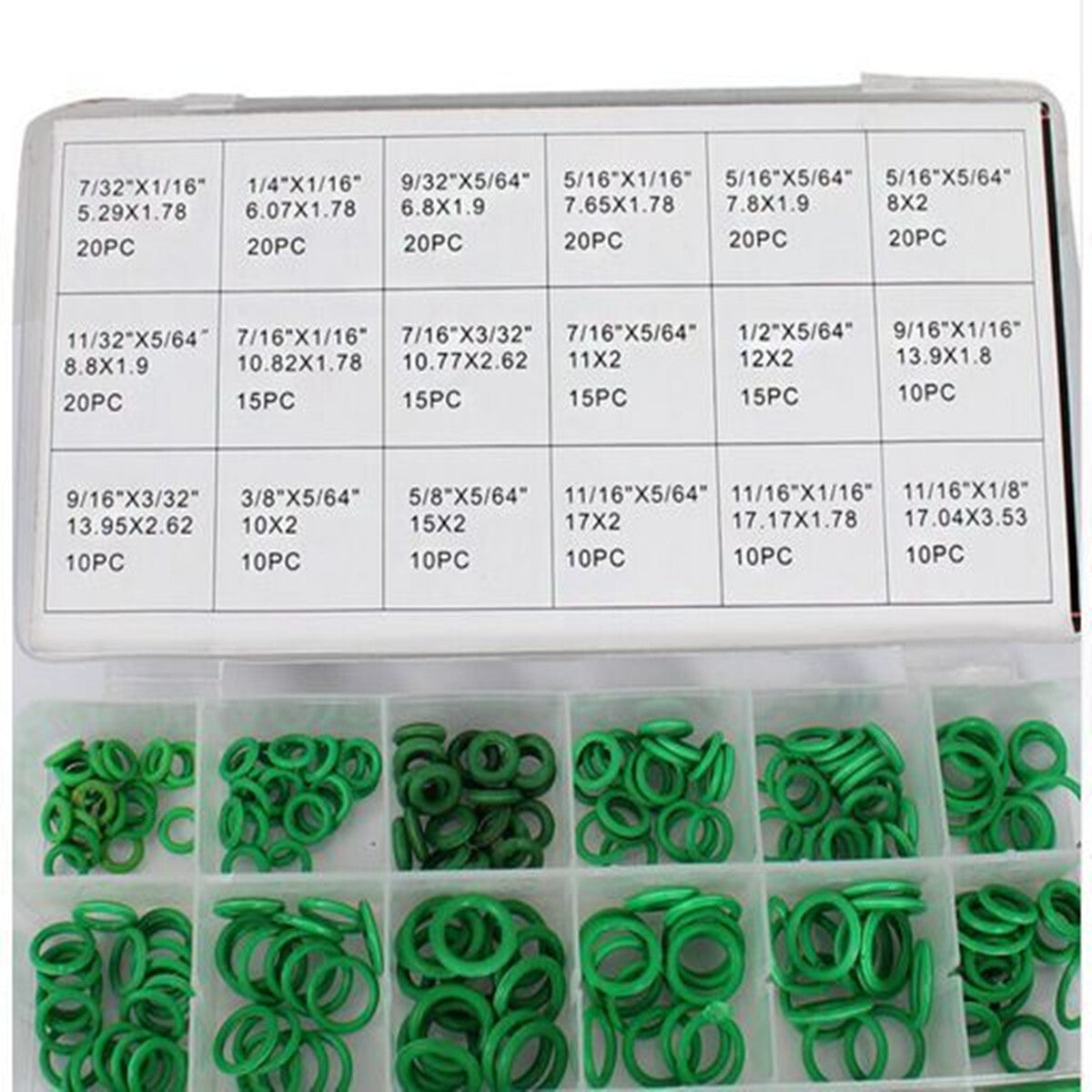 270pcs 18 Sizes O-Rings Sealing Gasket A/C Compressor HNBR O-Ring Assortment Kit Q
