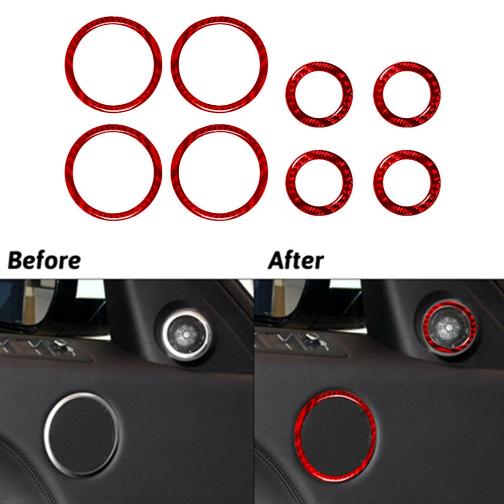 2X Red Carbon Fiber for Seat Handle Outer Frame Cover Trim For Ranger 2019-2022 v