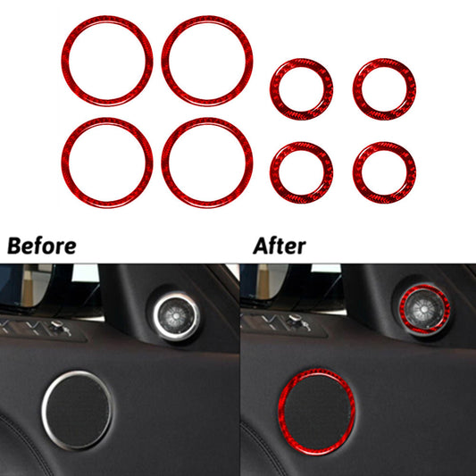 2X Red Carbon Fiber for Seat Handle Outer Frame Cover Trim For Ranger 2019-2022 v