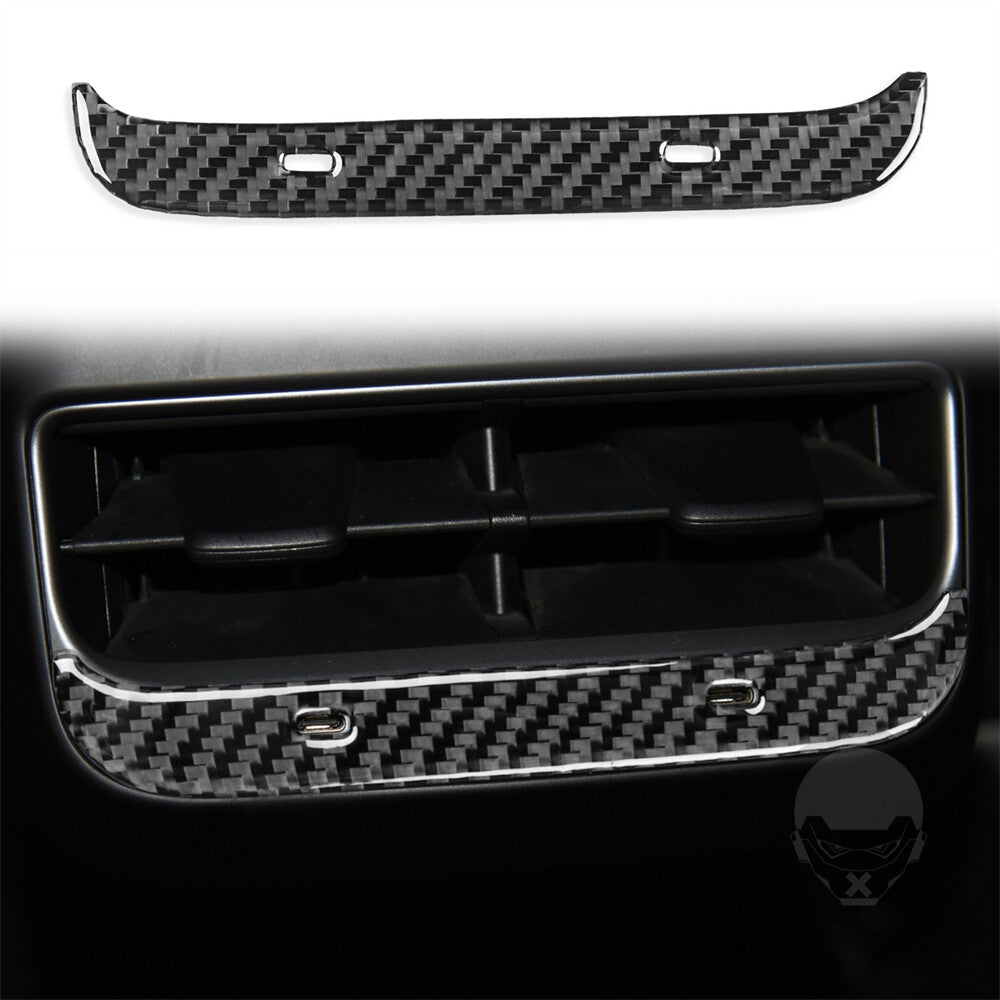 Carbon fiber interior trim below the rear air vents is suitable for Model 3. (17-22) n