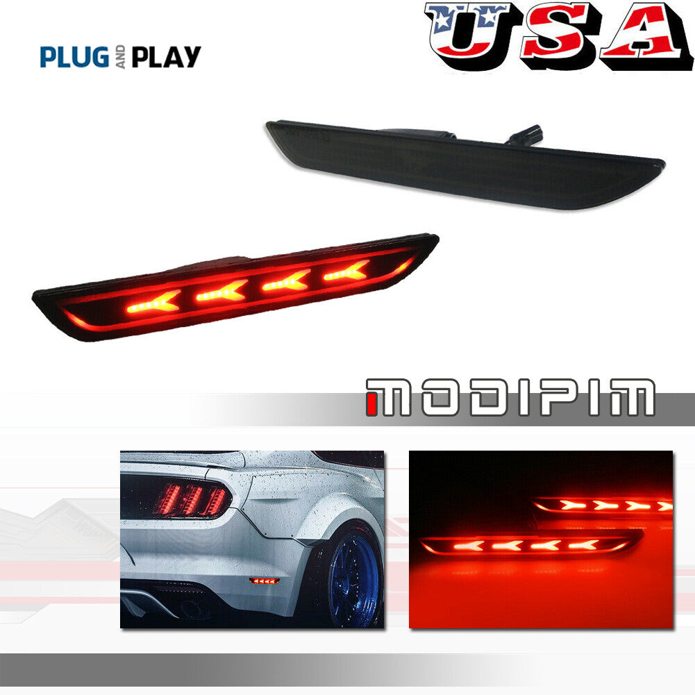 A left+right LED rear red side marker light is suitable for the 2015-2020 for Mustang - v