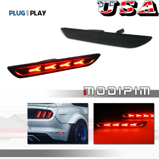 A left+right LED rear red side marker light is suitable for the 2015-2020 for Mustang - v