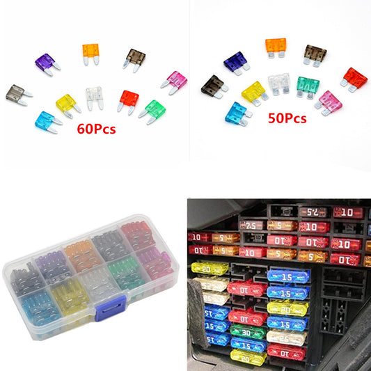 110pcs Low Profile Blade Type Auto Car Fuses Assortment 2-35Amp Insurance Piece