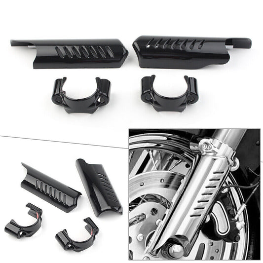 2x Fork Lower Leg Deflectors Shield Cover Black Fit for Harley Softail Dyna FL FXSTB Q