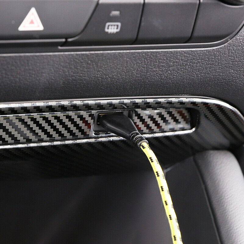 for Mazda 3 Axela 2019-2022 Carbon Fiber Dashboard Console USB Panel Trim Covers
