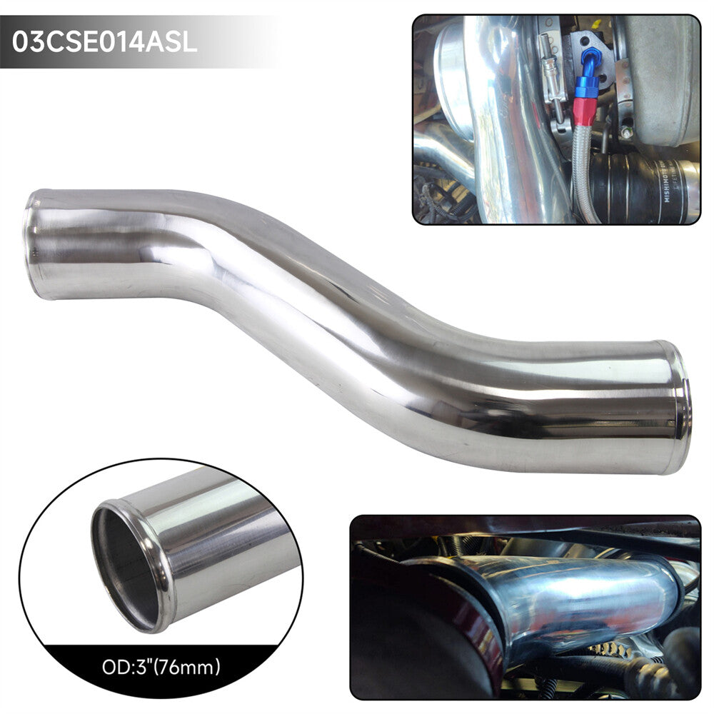 40 Degree 76mm 3 Z / S Shape Aluminum Intercooler Pipe Piping Tube Hose