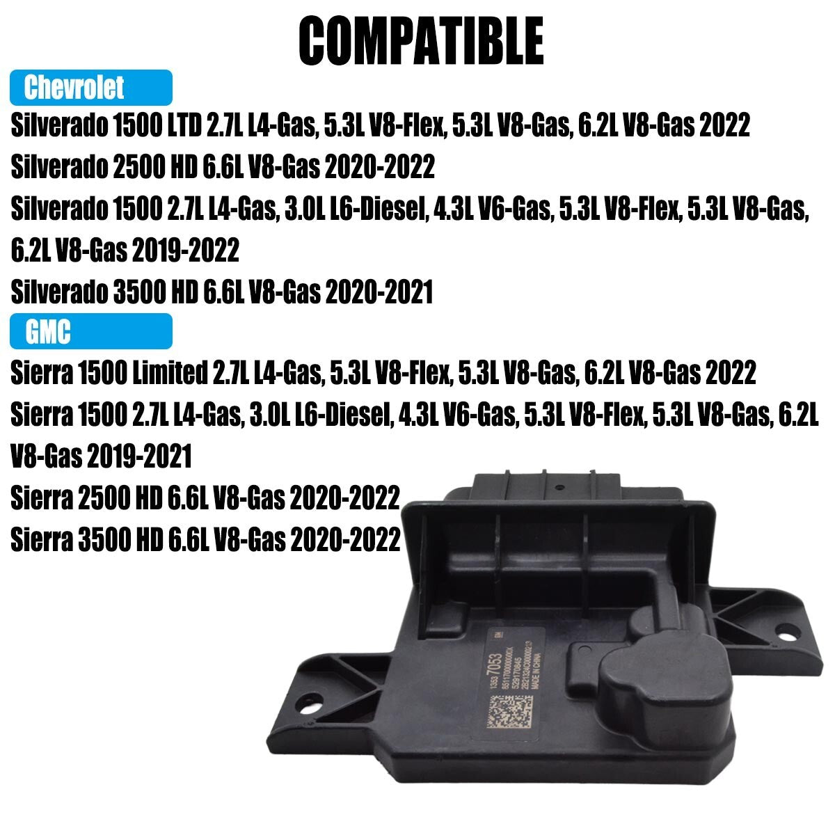 Fuel pump control module 13540028, suitable for 1500, 2500, and 3500 rpm, 2020-2021.