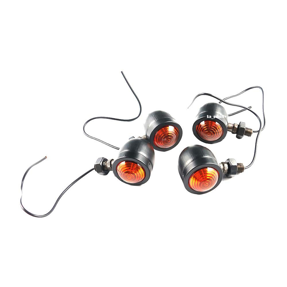4PCS Motorcycle Bullet Turn Signals Lights Fits for Suzuki Bobber Chopper Cafe Racer Q
