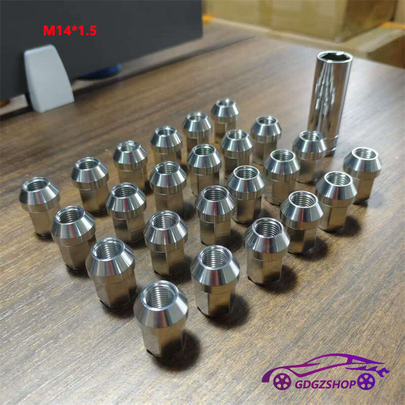 24pcs M14*1.5 Stainless Steel Wheel Nuts Lug Nuts Hex 19mm Length 35mm Universal Q