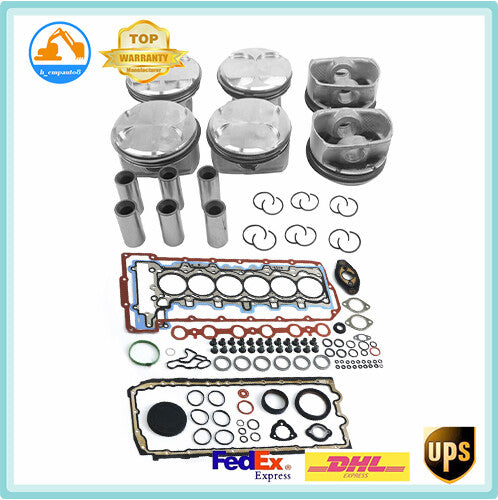 Engine Overhaul Rebuild Kit  6x Pistons Rings Kit for BMW 328i 530i N52 3.0L