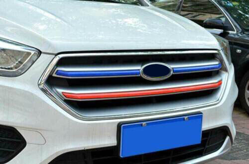 Red+Blue Front Upper Mesh Grille Grill Strip Trim for Ford Escape Kuga 2017-2019