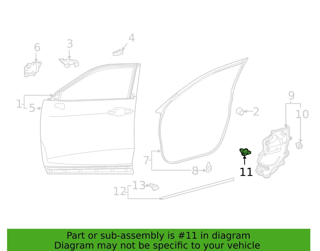 10x Door Access Cover Clip Water Deflector Retainer for Lexus for Toyota for Camry Prius