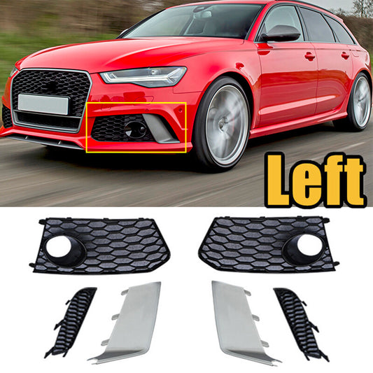 3-Piece Front Bumper Fog Light Frame Kit for Audi RS6 2013-2014-2018