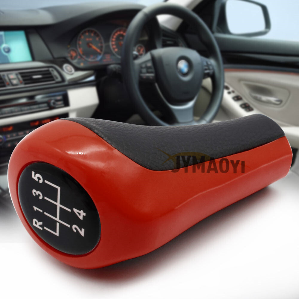 for BMW 1 3 5 6 X1 X5 X3 Series Red 5 Speed Manual Gear Shift Knob Shifter Q