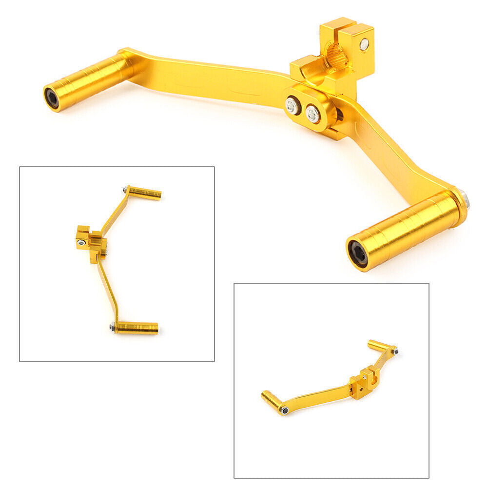 1pcs Motorcycle Dual Way Gear Shift Lever Footrest Pedal Shifter Gold Aluminum Q