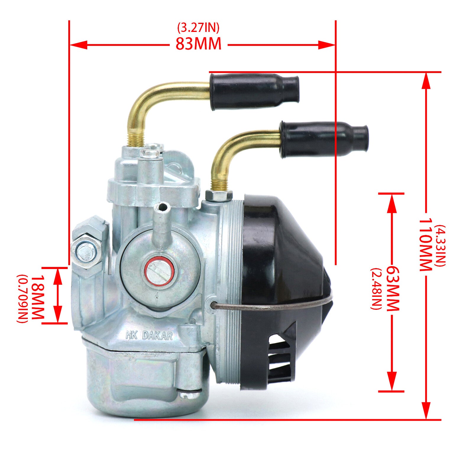 Dellorto SHA 15.15C carburetor for motorcycles, suitable for 2-stroke scooter with 50cc engine displacement. Q