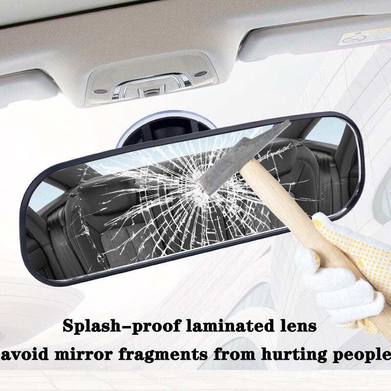 Wide suction cup adjustable rearview mirror for car interiors - Suitable for various vehicles n