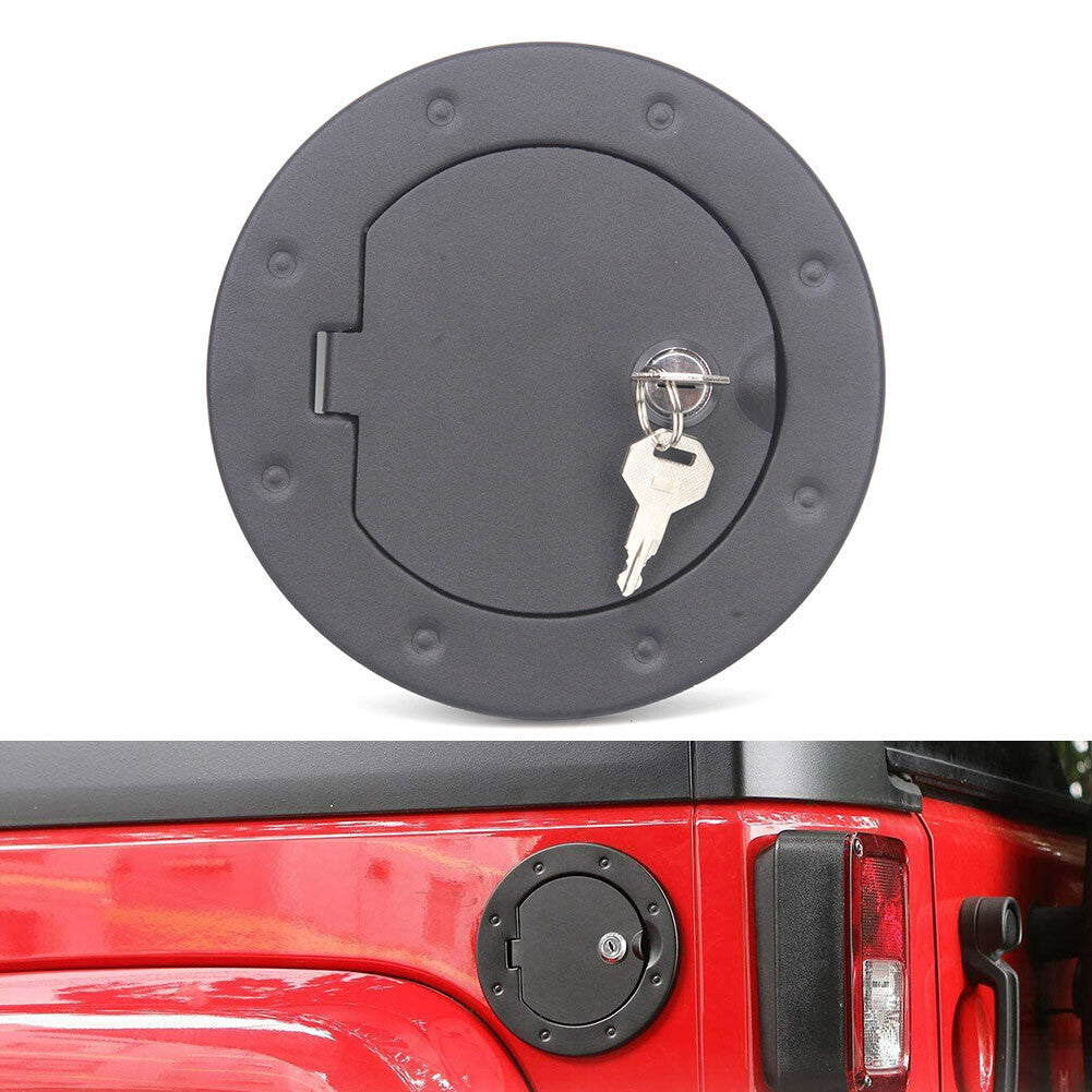 for Jeep for Wrangler JK 2007-2017 Locking Gas Tank Fuel Filler Cover Cap With Key