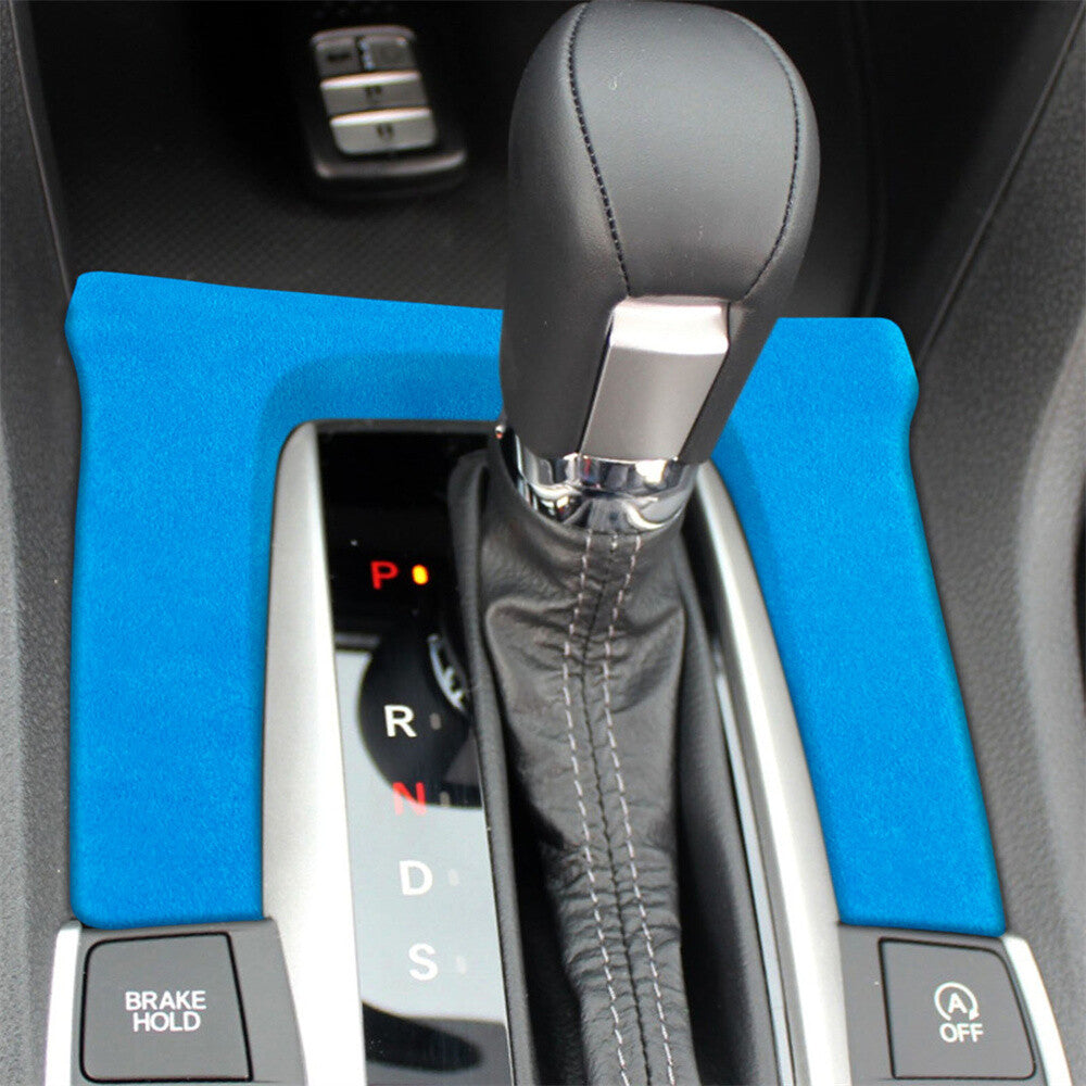 Suede Blue Console Automatic Gear Shift Panel Cover for Honda for Civic 10th 2016-21