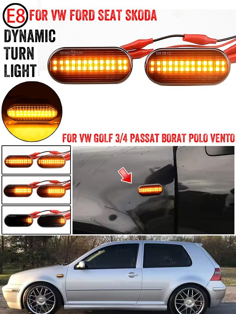 2PCS LED Dynamic Side Marker Signal Lights for VW Golf3 for Skoda for Ford 14805294