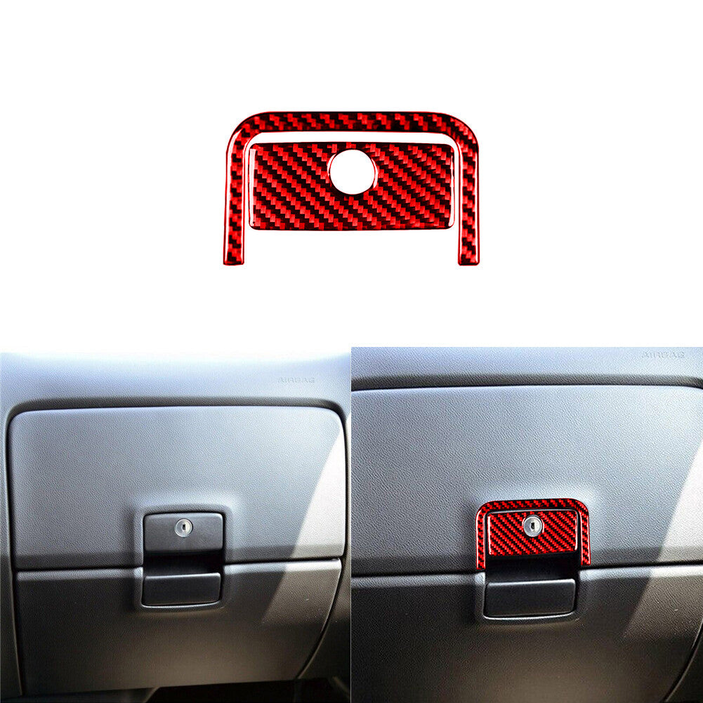 Red Carbon Fiber Upper Glove Box Handle Trim For Silverado for GMC for SIERRA 2014-2018