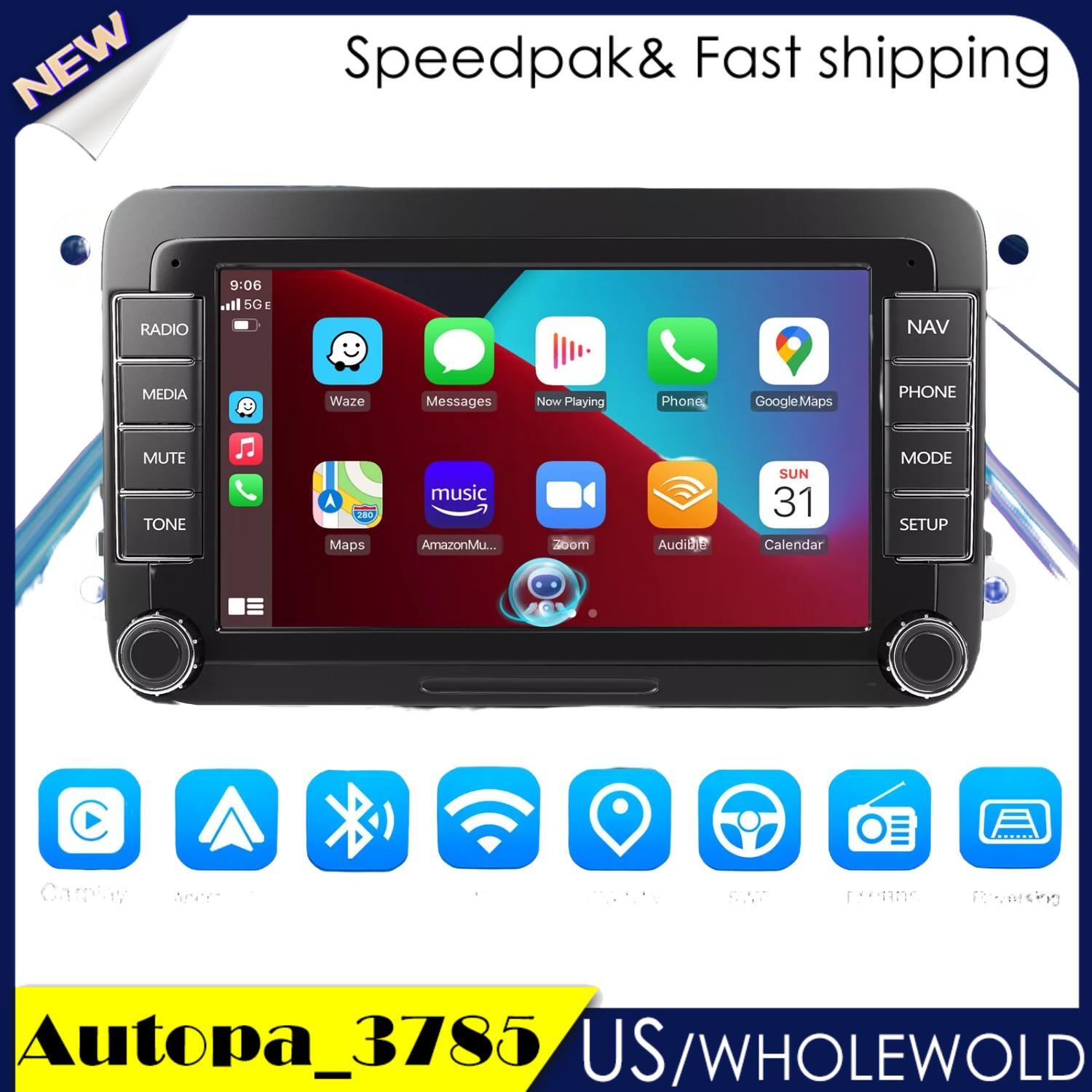 7 Car Stereo Radio GPS Apple Carplay Android 13 for VW for Volkswagen for Jetta for Passat