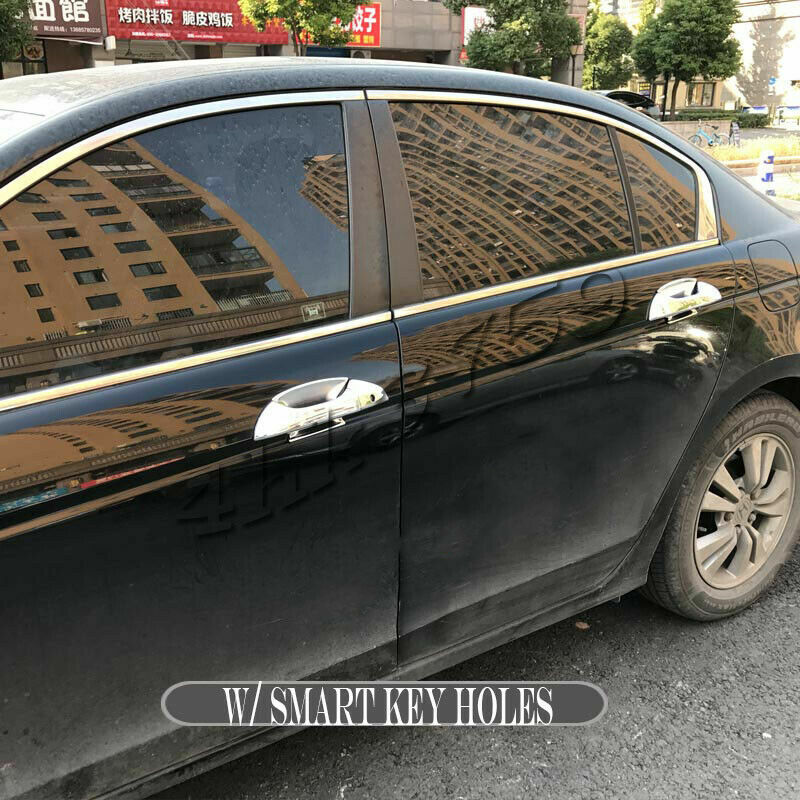 12P for Honda Accord 2008-12 Chrome Door HandleBowl Cover Trim W/ for Smart Key Hole