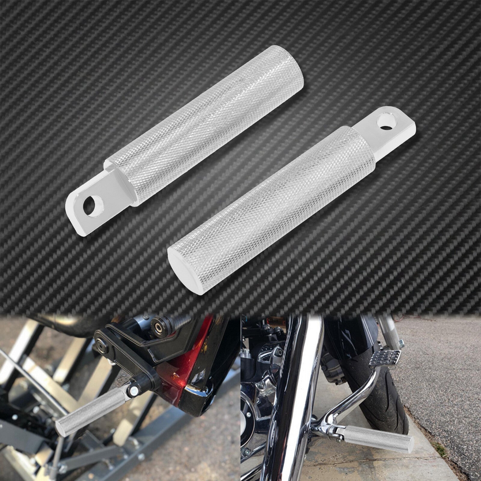 Chrome All Aluminum Male Foot Peg Rest Fit for Harley Softail Springer Touring
