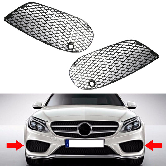 2X Left Right Bumper Fog Light Air Vent Grille Cover Trim For C300 2015-2016