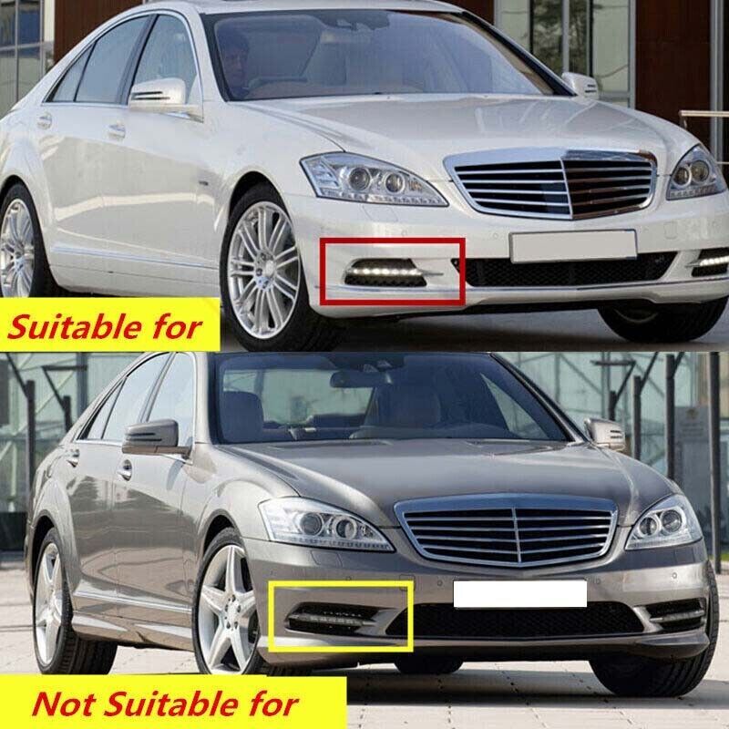 2PC Front Fog Lamp Light Chrome Molding Trim for Mercedes W221 S-Class 2010-2013