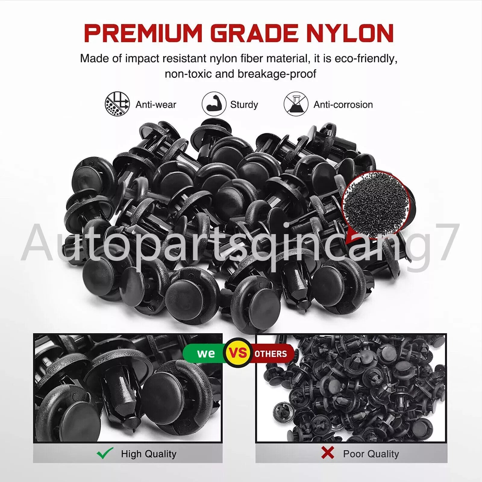 Bumper Clips Retainer 10mm Hood Fender Push Rivets Fasteners 100 Pcs for Honda