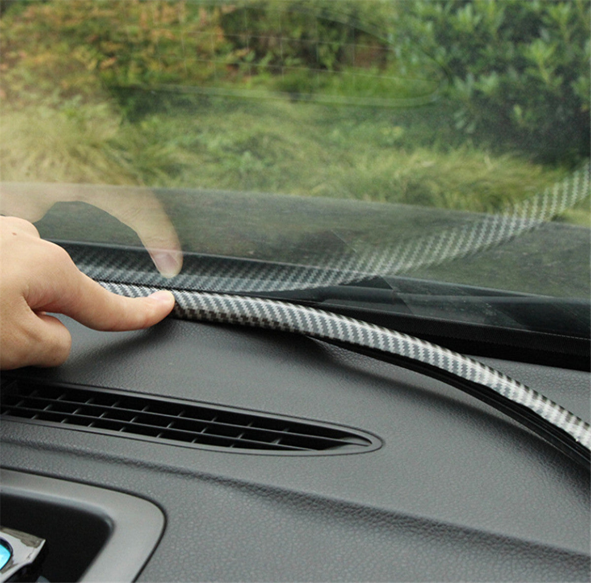 Car Dashboard Gap Filling Sealed Strip Rubber Carbon Fiber Look Accessories