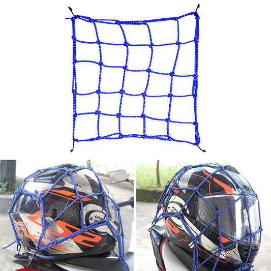 40*40CM Upgraded Reflective Motorcycle Elasticated Luggage Cargo Net Strong Blue Q