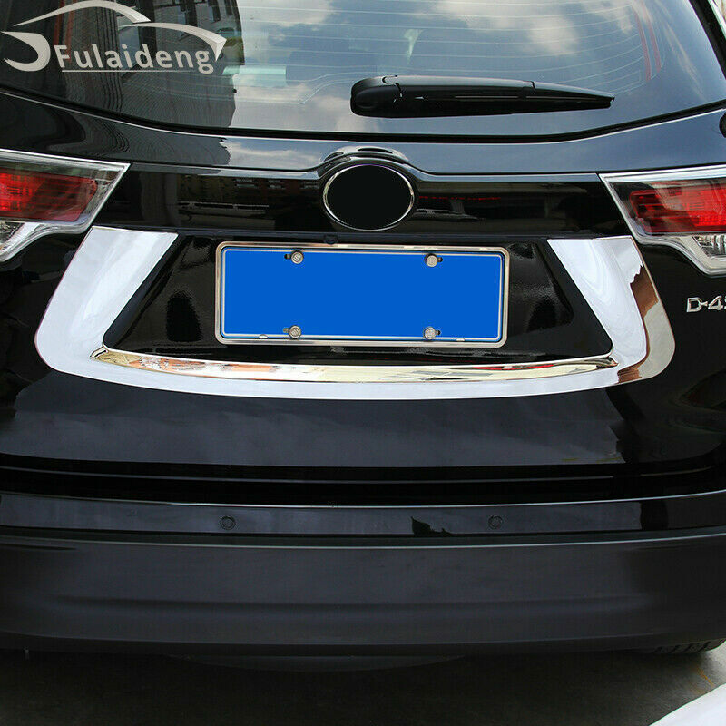 for Toyota Highlander 2014-2019 Chrome Trunk Rear License Plate Frame Cover Trim