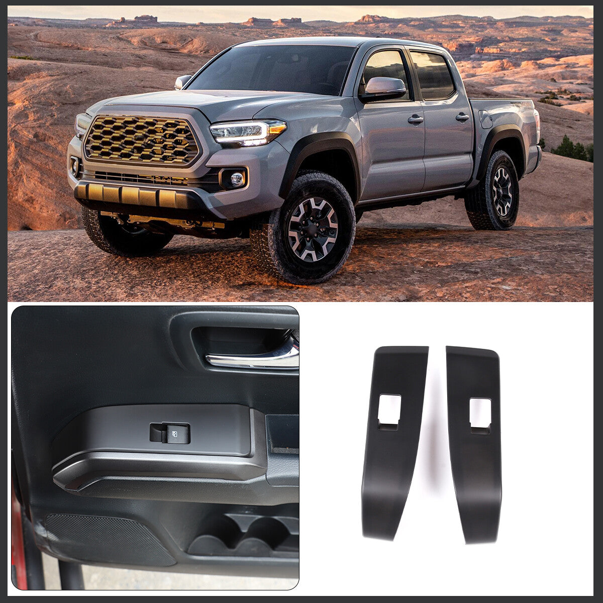 8-Pack ABS Matte Black Exterior Handle Trim Protectors for Tundra 2007 - 2021- v