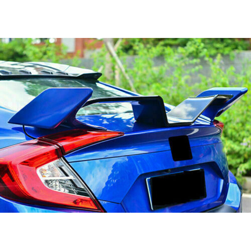 for Honda for Civic 2016-2021 Blue+black Rear Spoiler Tail Trunk Lip Wing Gull wing