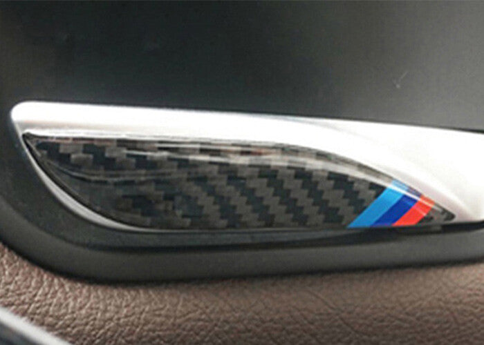 Inner Door Handle Sticker Real Carbon Fiber Trim for BMW 3-4 Series GT 2013-2019