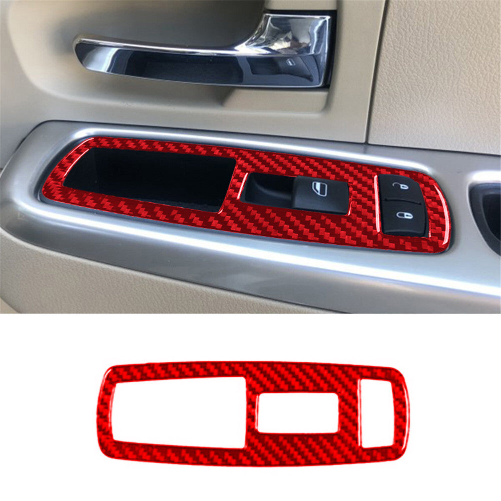 Red Carbon Fiber Front Door Switch Cover Trim for Honda Ridgeline Pilot 2017-20 v