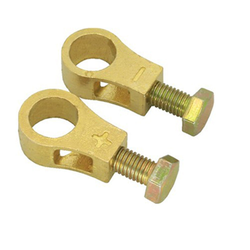 A pair of universal pure brass battery terminal top post cable terminal wire terminal - n