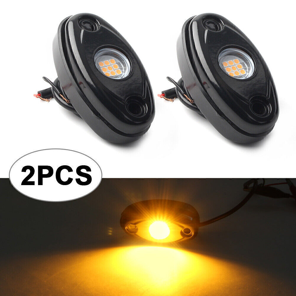 9W LED Rock Light Under Body Trail Rig Lamps Pod Yellow for JEEP Offroad Truck