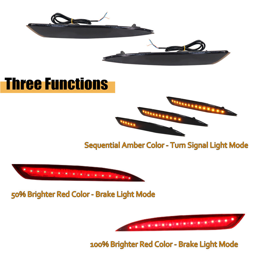 Smoked Lens LED Bumper Reflector Rear Light Kit for 2016 2017 for Kia Optima K5 - v