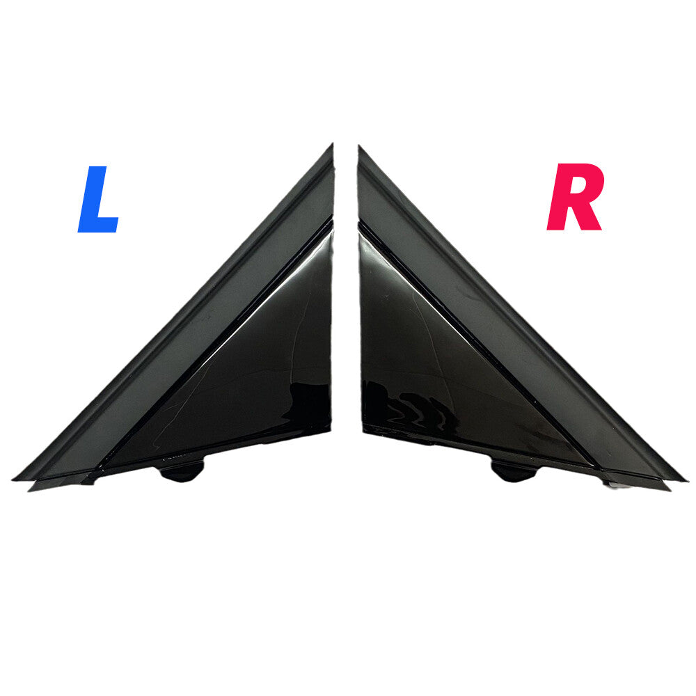 2-Piece Door Mirror Flag Cover Mold Left + Right Gloss Black Suitable for Fiat 500- 12-19 n