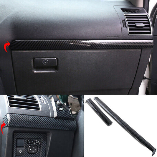 for Toyota Prado 2010-2021 Carbon ABS Central Console Dashboard Strip Trim 2Pcs